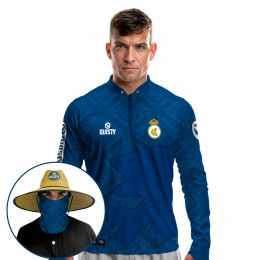 Super Combo VIP - Pro Elite Real do Rio Pesca Esportiva - Camisa + Punho Luva + Máscara + Chapéu DryUv50+