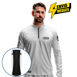 Combo Premium - Pro Elite Sport Clean Branca - Camisa + Punho Luva + Máscara DryUv50 Envio Imediato