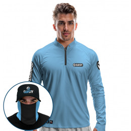 Super Combo Premium - Pro Elite Sport Clean Caribean - Camisa + Punho Luva + Máscara + Boné DryUv50+