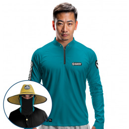 Super Combo VIP - Pro Elite Sport Clean Railay Beach - Camisa + Punho Luva + Máscara + Chapéu DryUv50+