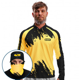 Super Combo Premium - Pro Elite Tambaqui Fisherman - Pesca Esportiva - Camisa + Punho Luva + Máscara Premium + Boné DryUv50+