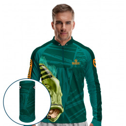 Combo Premium - Pro Elite Troféu De Pescador - Pesca Esportiva - Camisa + Punho Luva + Máscara Premium DryUv50+