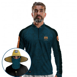 Super Combo VIP - Pro Elite Tucuna No Stress - Camisa + Punho Luva + Máscara + Chapéu DryUv50