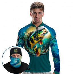 Super Combo Premium - Pro Elite Tucuna Waves - Camisa + Punho Luva + Máscara Premium + Boné Tela DryUv50+