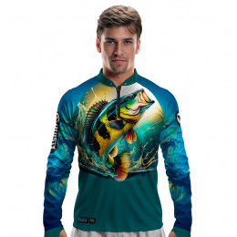 Camisa Premium - Pro Elite Tucuna Waves  - Pesca Esportiva - DryUv50+ Punho Luva