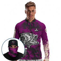 Super Combo Premium - Tucunaré Vida E Lenda - Pesca Esportiva - Camisa + Punho Luva + Máscara Premium + Boné DryUv50+