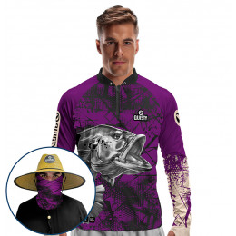 Super Combo VIP - Tucunaré Vida E Lenda - Pesca Esportiva - Camisa + Punho Luva + Máscara Premium + Chapéu DryUv50+