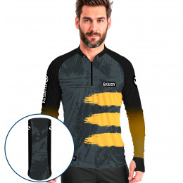 Combo Premium - Pro Elite Tucunaré Fisherman - Pesca Esportiva - Camisa + Punho Luva + Máscara Premium DryUv50+