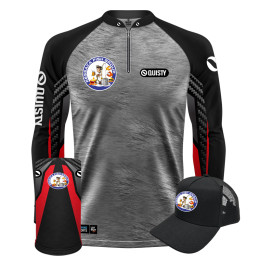 Super Combo Premium -  Pro Elite Ressaca Fish Group 2025 - Pesca Esportiva - Camisa + Punho Luva + Máscara + Boné DryUv50+