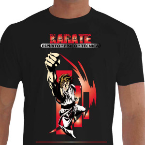 Camiseta - Karatê - Sensei Soco Alto Espírito Físico e Técnica