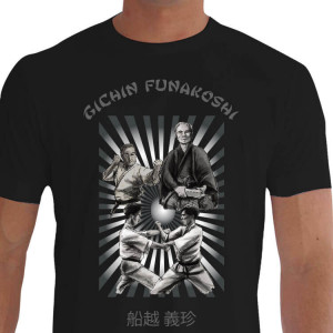 Camiseta - Karatê - Mestre Gishin Funakoshi Golpe e Postura