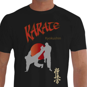 Camiseta - Karatê - Estilo Kyokushin Karatecas Buscando Golpe Ichigeki Kanji