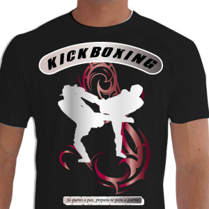 camiseta tye kickboxing - Preta