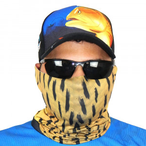 Máscara de Proteção Solar Escamas Dourado o Rei do Rio UV 50 PROTECTION - Pesca Esportiva