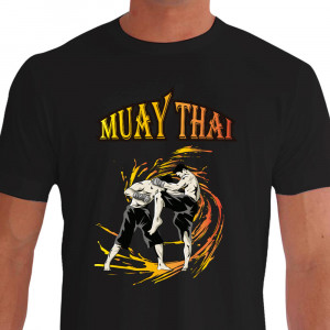 Camiseta de Muay Thai Arte da Joelhada - Preta