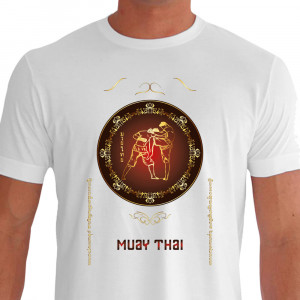 Camiseta de Muay Thai Ataque Joelhada - Branca