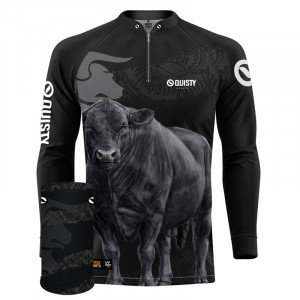 Combo Premium - Pro Elite Touro Angus - Camisa + Punho Luva + Máscara Premium DryUv50+