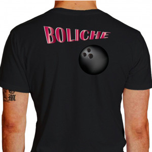 Camiseta - Boliche - Efeito Texto Bola Costas Preta