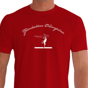 Camiseta - Ginástica Olímpica - Movimento Ginasta Trave Frente Vermelha