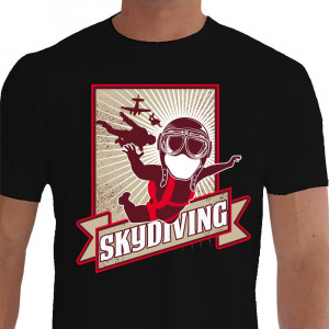 Camiseta Exiting Skydiving Paraquedismo - preto