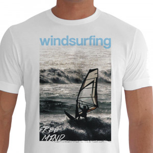 Camiseta Free Mind Windsurf - branca