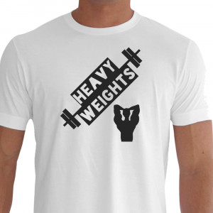Camiseta Heavy Weights Musculação Branca