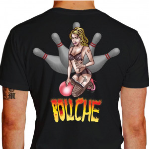 Camiseta - Boliche - Mullher Sensual Jogadora de Lingerie Costas Preta