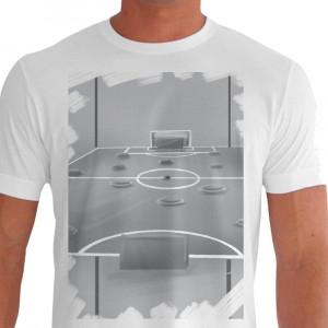 Camiseta - Futebol de Mesa - Jogo Rolando Mesa de Botão Frente Branca