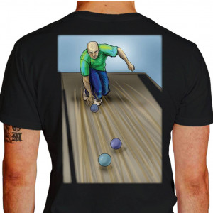 Camiseta - Bocha - Jogador Lançando Bola Costas Preta