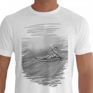 Camiseta - Waveski - Surfing Surfista Caiaque Remo Duplo