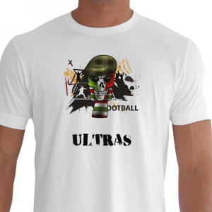 Camiseta - Futebol - Campo Jogo Torcida Caveira Itália Ultras - Branca