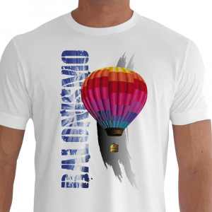 Camiseta - Balonismo -Balão de Ar Quente Tripulado Céu Azul Lisa