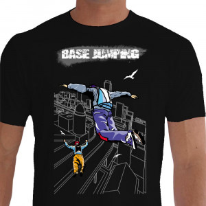 Camiseta BASE Paraquedismo - preta