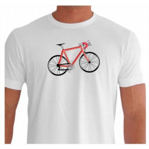 Camiseta - Ciclismo - Desenho Bike Magrela para Ciclista Frente Branca