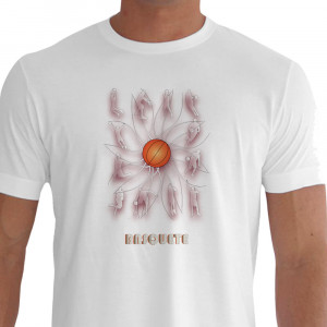 Camiseta - Basquete - Bola e Jogadores Mostrando Posições do Basquetebol Branca