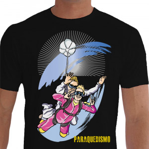 camiseta czea paraquedismo - preta