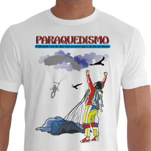 Camiseta FREE Paraquedismo - branco