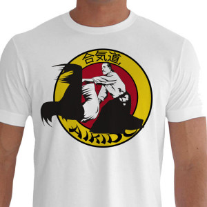 Camiseta - Aikido - Lutadores Aikidokas Arremesso Controle da Energia de Ataque