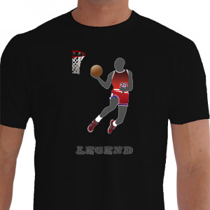 Camiseta - Basquete - Michael Jordan 23 Lenda Preta