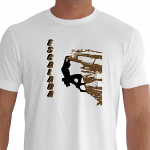 Camiseta - Escalada - Radical Extrema Escalador Montanha Rochosa Branca