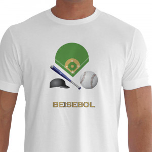 Camiseta - Beisebol - Campo Diamante Taco de Alumínio Branca