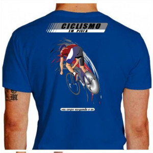 Camiseta - Ciclismo - Velódromo Ciclismo em Pista Seu Corpo Rasgando o Ar Costas Azul