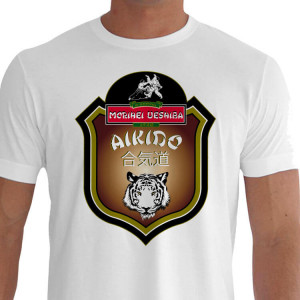 Camiseta - Aikido - Kanji Tigre Morihei Ueshiba Lutadores Aiquidoca Treino