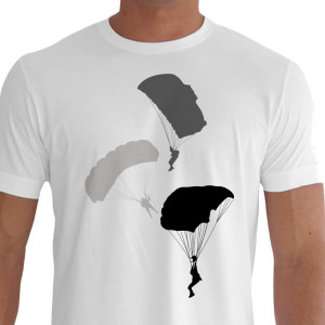 Camiseta 3 fs Paraquedismo - branca