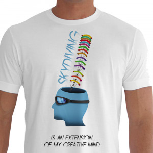 Camiseta Creative Mind Paraquedismo - branca