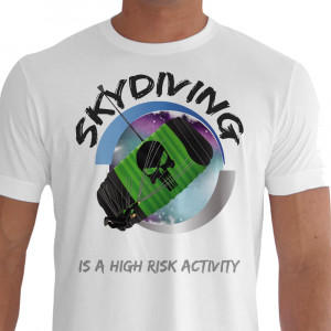 Camiseta High Risk Paraquedismo - branca