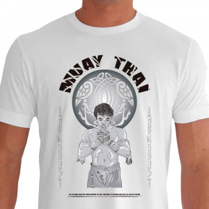 Camiseta de Muay Thai Conhecimento Verdadeiro - Branca