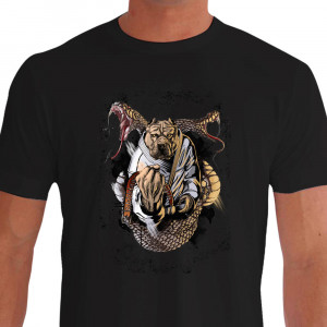 Camiseta de Jiu Jitsu Pitbull Dog Fight - Preta