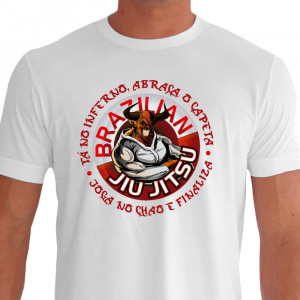 Camiseta de Jiu Jitsu Finaliza no Inferno - Branca