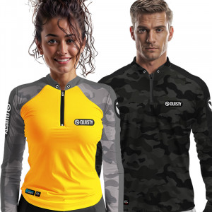 Combo dos Namorados Camisa Pro Elite Feminina Army + Pro Elite Army Black Masculina Pesca Esportiva DryUv50 + Punho Luva